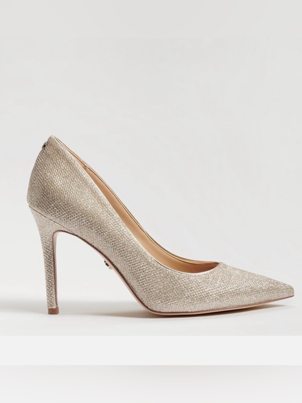 SAM EDELMAN DANNA LIGHT GOLD MESH POINTED TOE STILETTO HEELS 9